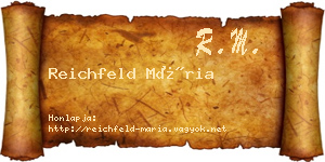 Reichfeld Mária névjegykártya
